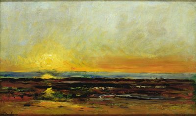 Pôr do sol na costa do mar de Charles Francois Daubigny